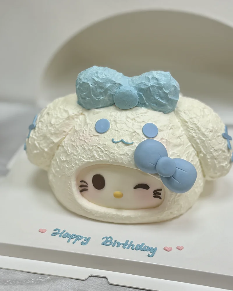 6寸玉桂狗头套kitty生日蛋糕